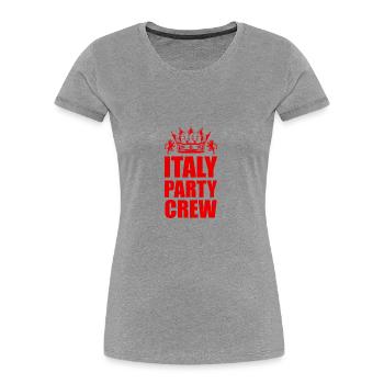 Visite de l’équipe de fête en Italie - T-shirt bio Premium Femme - gris chiné - Devant - Mia (176cm)