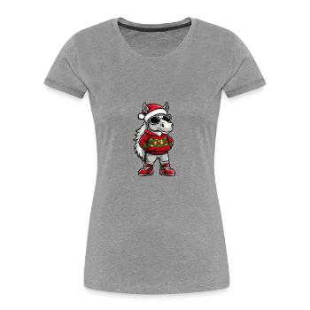 Horse Christmas Ugly Christmas - Women's Premium Organic T-Shirt - heather grey - Front - Mia (176cm)