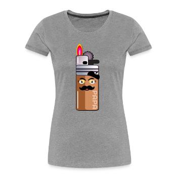 MOUSTACHE DAD FATHER SMOKER - Women's Premium Organic T-Shirt - heather grey - Front - Mia (176cm)