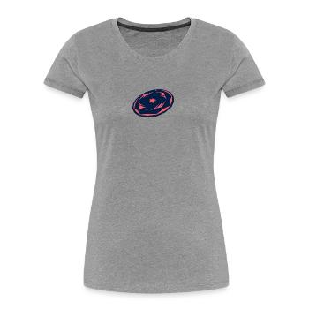 Disc Golf Lancer de Disque Ultimate Sport - T-shirt bio Premium Femme - gris chiné - Devant - Mia (176cm)