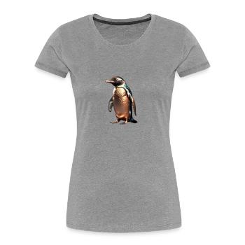 The Bronze Penguin - Women's Premium Organic T-Shirt - heather grey - Front - Mia (176cm)