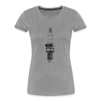Zündkerze - Frauen Premium Bio T-Shirt - Grau meliert - Vorne - Mia (176cm)