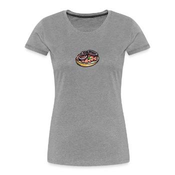 Mettbrötchen Mett - Frauen Premium Bio T-Shirt - Grau meliert - Vorne - Mia (176cm)
