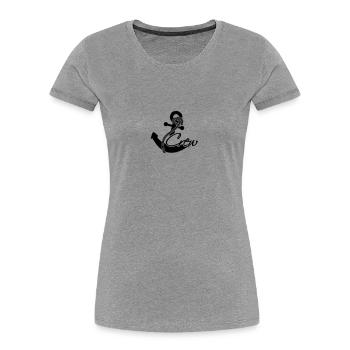 Crew Anker Abzeichen Rang - Frauen Premium Bio T-Shirt - Grau meliert - Vorne - Mia (176cm)