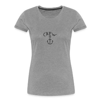 Crew Anchor Comic Logo - Women's Premium Organic T-Shirt - heather grey - Front - Mia (176cm)
