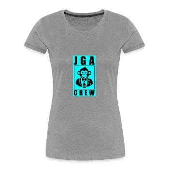 JGA Crew Junggesellenabschied Affe - Frauen Premium Bio T-Shirt - Grau meliert - Vorne - Mia (176cm)