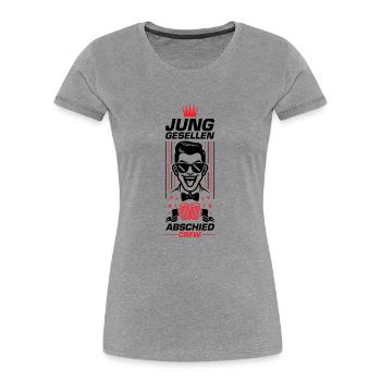 Junggesellen Abschied Crew - Frauen Premium Bio T-Shirt - Grau meliert - Vorne - Mia (176cm)