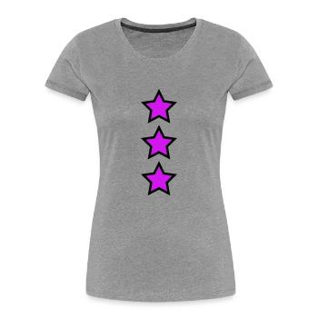 Magenta Sterne - Frauen Premium Bio T-Shirt - Grau meliert - Vorne - Mia (176cm)
