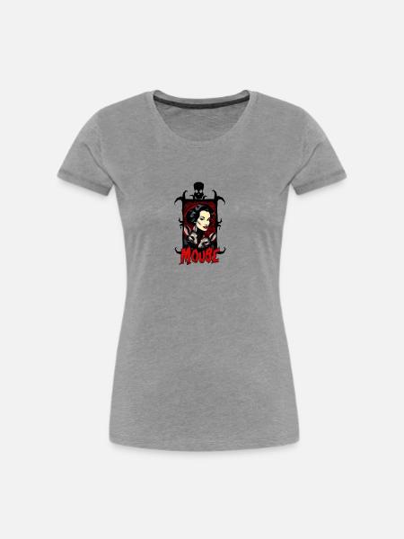 MOUSE - Frauen Premium Bio T-Shirt - Grau meliert