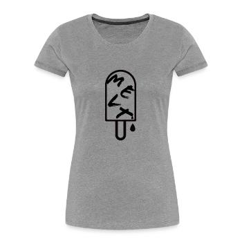 Eis - Schwarz/ schmilzt - Frauen Premium Bio T-Shirt - Grau meliert - Vorne - Mia (176cm)