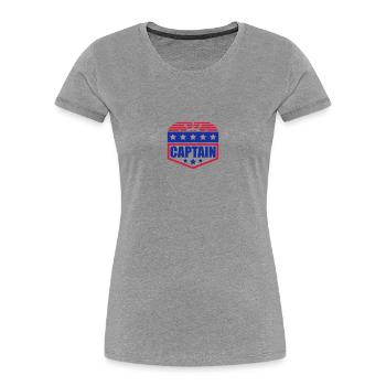 Captain steering wheel badge rank - Women's Premium Organic T-Shirt - heather grey - Front - Mia (176cm)