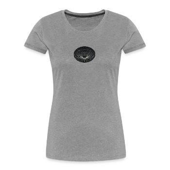 Trou de ver à grille vortex - T-shirt bio Premium Femme - gris chiné - Devant - Mia (176cm)