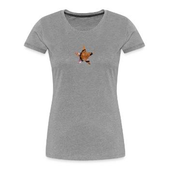 Stern - Fünf Zacken - Symbol - Monoprint - Kreis - Frauen Premium Bio T-Shirt - Grau meliert - Vorne - Mia (176cm)