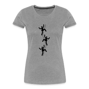3 friends team crew logo figure symbol mountaineer - Women's Premium Organic T-Shirt - heather grey - Front - Mia (176cm)