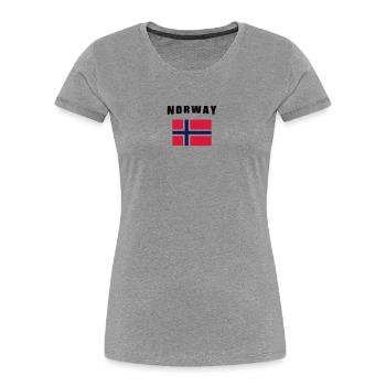 Norway Flag - Women's Premium Organic T-Shirt - heather grey - Front - Mia (176cm)