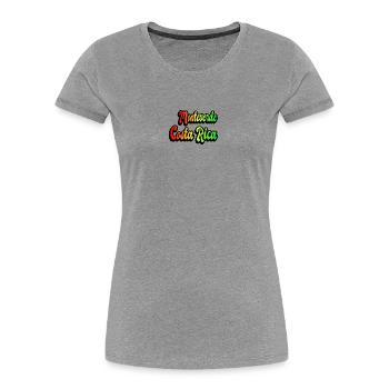 Motif arc-en-ciel de Monteverde au Costa Rica - T-shirt bio Premium Femme - gris chiné - Devant - Mia (176cm)