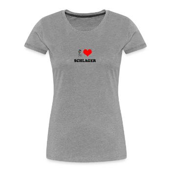 I love Schlager - Women's Premium Organic T-Shirt - heather grey - Front - Mia (176cm)