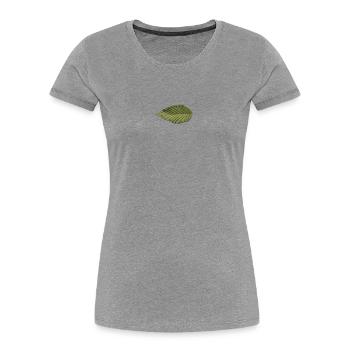 Leaf Structure Olive Green Pattern - Women's Premium Organic T-Shirt - heather grey - Front - Mia (176cm)