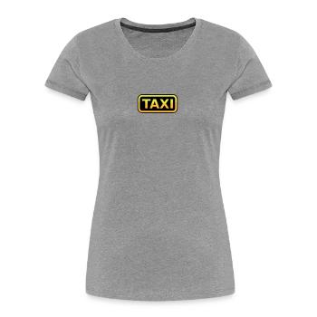 Taxi Schild - Frauen Premium Bio T-Shirt - Grau meliert - Vorne - Mia (176cm)