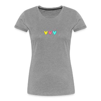 COEUR. MERCI. MAÎTRESSE. MAÎTRE. MERCI MAÎTRESSE. - T-shirt bio Premium Femme - gris chiné - Devant - Mia (176cm)