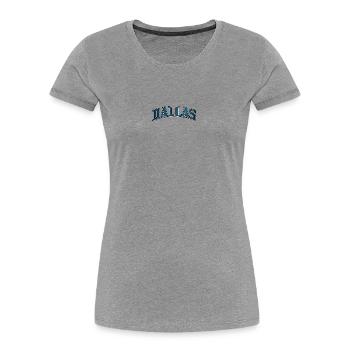 Dallas Arc Blue Vintage - Women's Premium Organic T-Shirt - heather grey - Front - Mia (176cm)