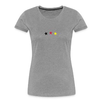 sterne sport fußball - Frauen Premium Bio T-Shirt - Grau meliert - Vorne - Mia (176cm)