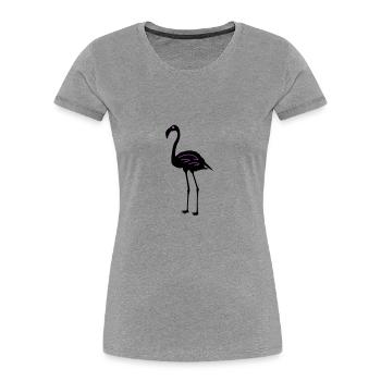 Flamingo Symbol - Women's Premium Organic T-Shirt - heather grey - Front - Mia (176cm)