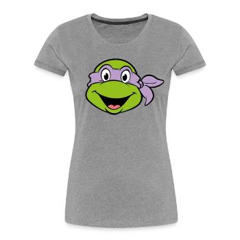 Teenage Mutant Ninja Turtles Donatello Kostüm - Frauen Premium Bio T-Shirt - Grau meliert - Vorne - Mia (176cm)