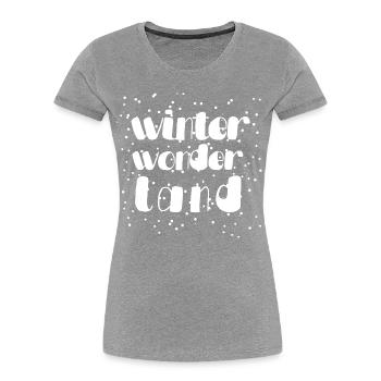 Winter wonderland | weihnachtlich | Winterdesign - Frauen Premium Bio T-Shirt - Grau meliert - Vorne - Mia (176cm)