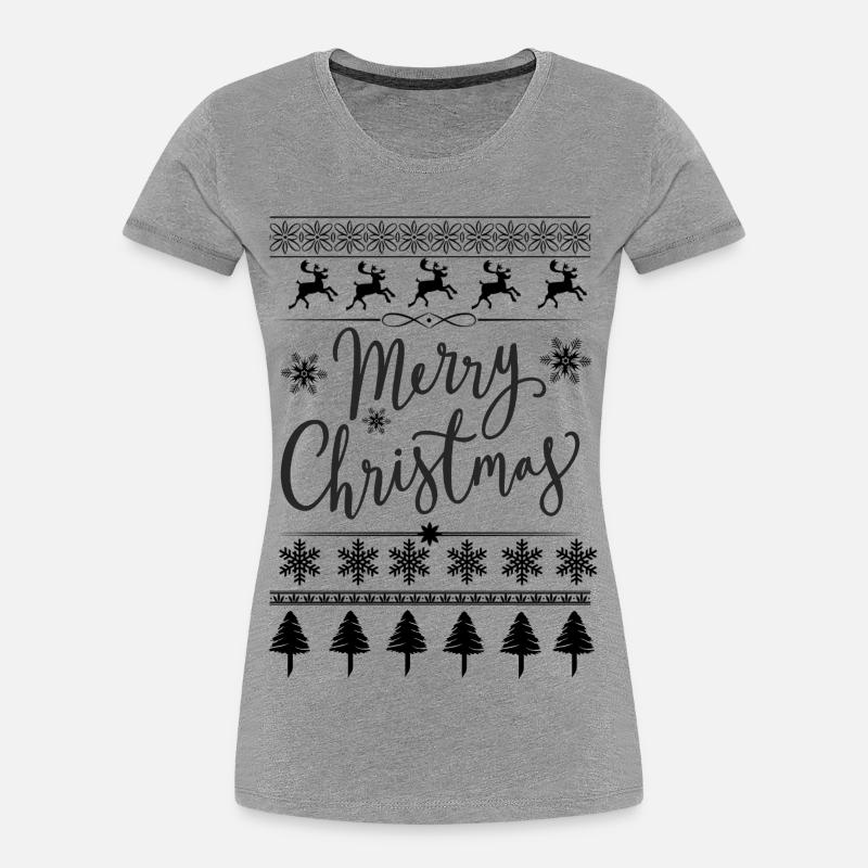 Joyeux Noël Scripté - T-shirt bio Premium Femme - gris chiné