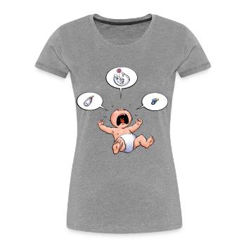 CD - Baby Kreisch Flasche Windel Schnuller Essen - - Frauen Premium Bio T-Shirt - Grau meliert - Vorne - Mia (176cm)