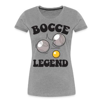 Bocce Legend Citation Bocce Ball avec Jack Bocci - T-shirt bio Premium Femme - gris chiné - Devant - Mia (176cm)