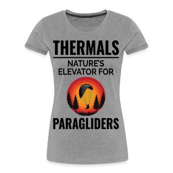 Paragliding Pilot Paraglider Thermals Adventures - Women's Premium Organic T-Shirt - heather grey - Front - Mia (176cm)