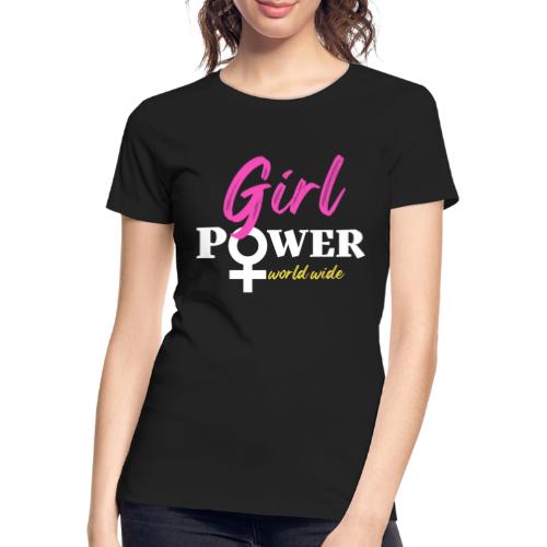 Tyttövoimaa koko maailmaan - Naisten premium luomu-t-paita