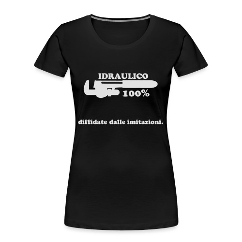 Idraulico 100% Logo XL BIANCO - Maglietta ecologica premium da donna