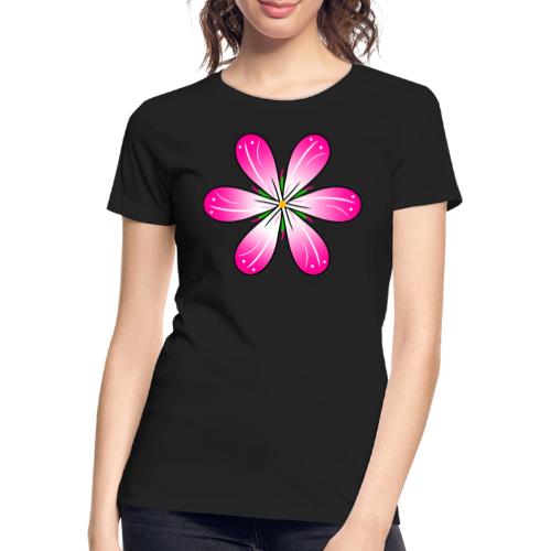 pinke Blüte Blumenmuster Blumenranke Blumenwiese - Frauen Premium Bio T-Shirt