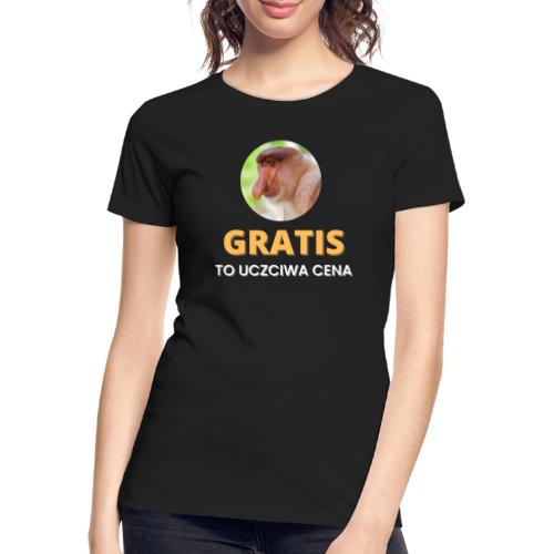 GRATIS to uczciwa cena | Biały - Ekologiczna koszulka damska Premium