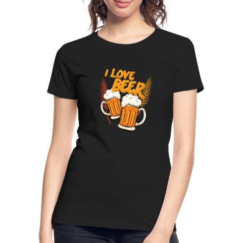 I Love Beer - Frauen Premium Bio T-Shirt