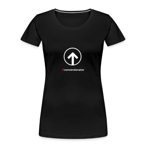 Conversionator mit Pfeil (weiß) - Frauen Premium Bio T-Shirt