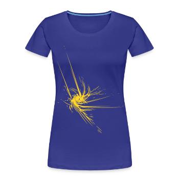 Gelbes Explosionsstern Muster - Frauen Premium Bio T-Shirt - Königsblau - Vorne - Mia (176cm)
