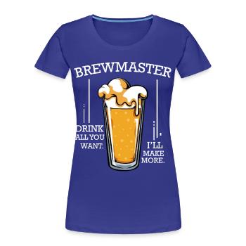 Verre d’épicéa Biermeister - T-shirt bio Premium Femme - bleu roi - Devant - Mia (176cm)