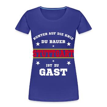 Stuttgart Fussball Fan Stadion - Frauen Premium Bio T-Shirt - Königsblau - Vorne - Mia (176cm)