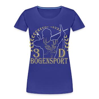 Waldjäger mit Bogen und Geweihmotiv - Frauen Premium Bio T-Shirt - Königsblau - Vorne - Mia (176cm)