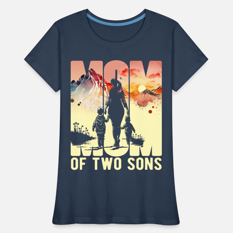 Mutter mit zwei Söhnen Muttertag Berge Mama Kind Frauen Premium Bio T-Shirt