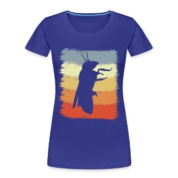 Retro Honigbiene - Frauen Premium Bio T-Shirt - Königsblau - Vorne - Mia (176cm)