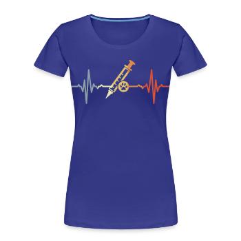 Tiermedizin Spritze EKG - Frauen Premium Bio T-Shirt - Königsblau - Vorne - Mia (176cm)