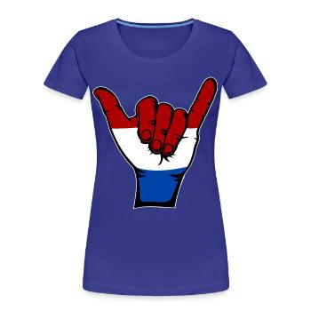 Holland Flag Surfing Symbol - Women's Premium Organic T-Shirt - royal blue - Front - Mia (176cm)