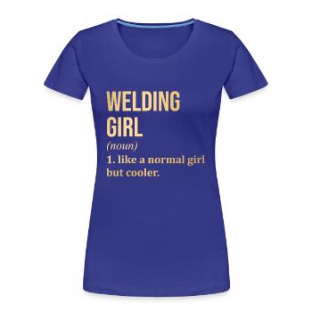 Soudage Soudage - T-shirt bio Premium Femme - bleu roi - Devant - Mia (176cm)