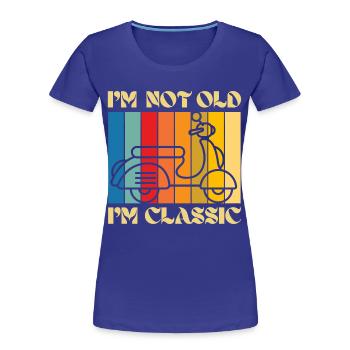 I'm Not Old, I'm Classic – Retro Scooter - Women's Premium Organic T-Shirt - royal blue - Front - Mia (176cm)