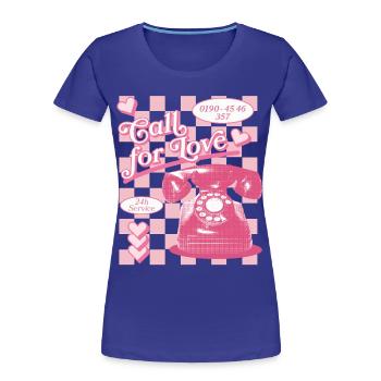 Call for Love Hotline Ästhetik - Frauen Premium Bio T-Shirt - Königsblau - Vorne - Mia (176cm)
